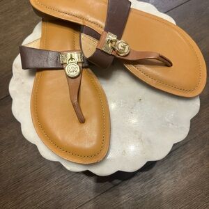 Michael‎ Kors Leather Sandals in Brown and Tan